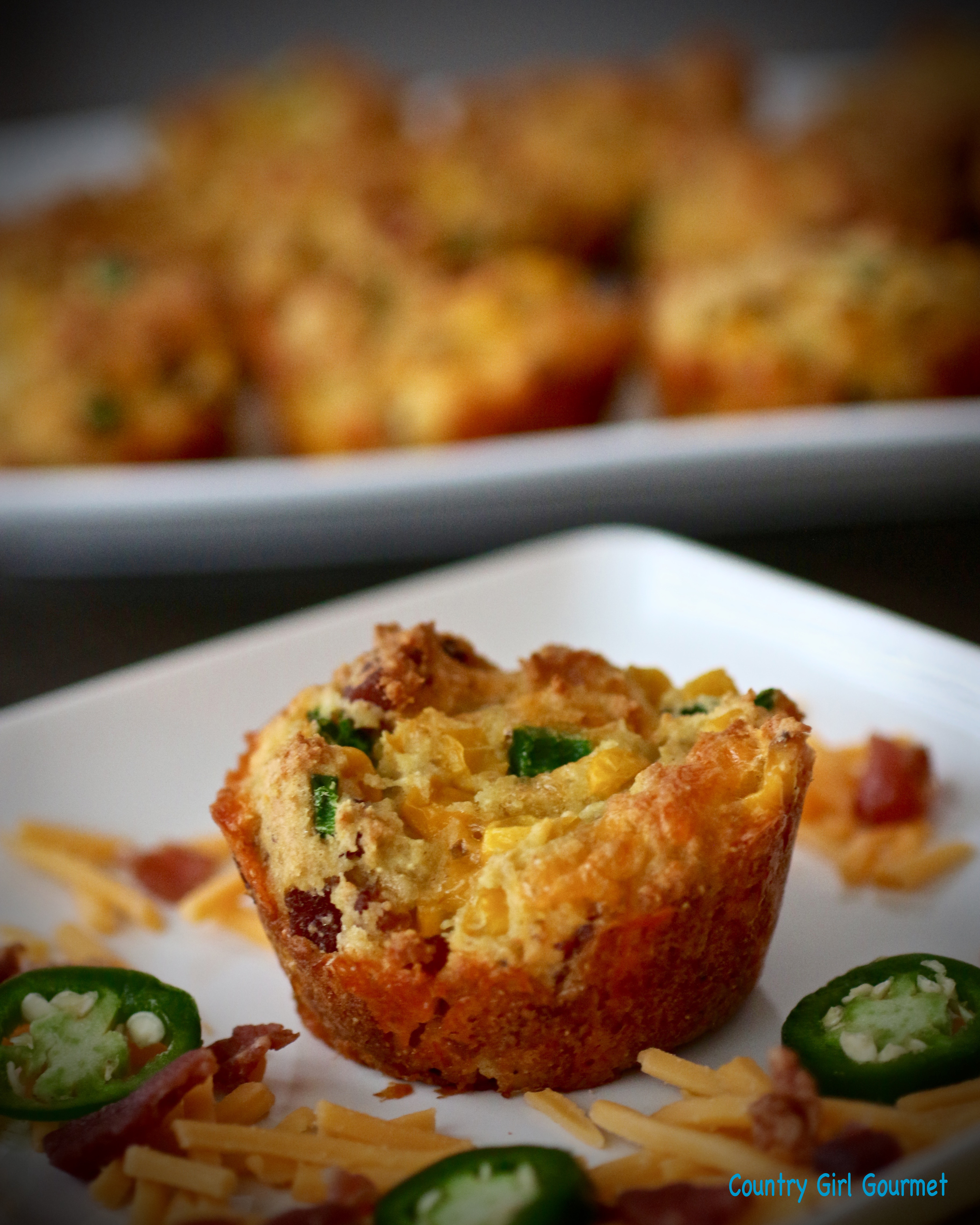 Cornbread Muffins with Cheddar, Jalapeño, and Bacon * My Hot Southern Mess